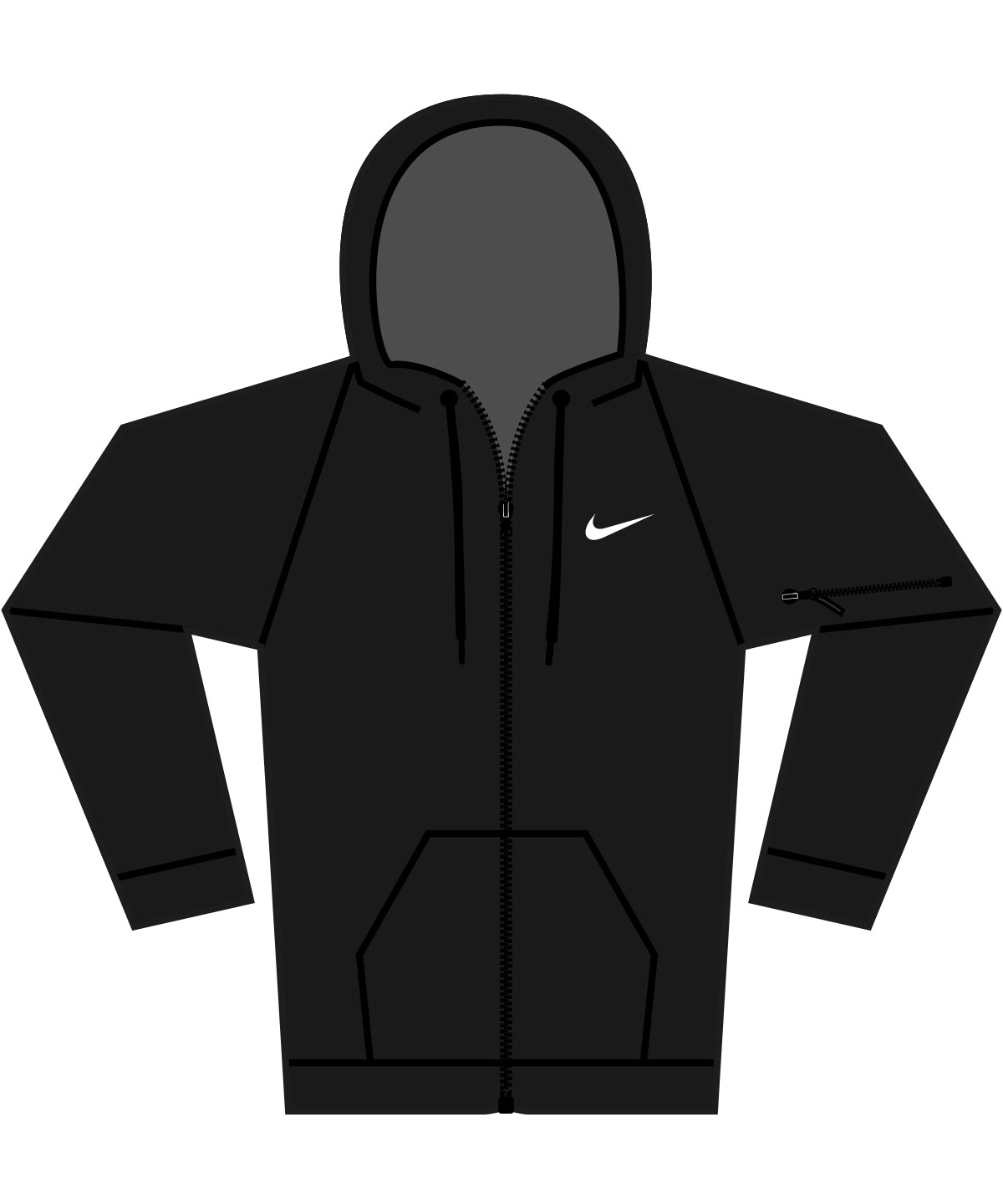 black and white nike zip up