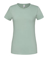 Fruit of the Loom Womens Iconic 195 ringspun premium t-shirt Sage - XS - T-Shirts