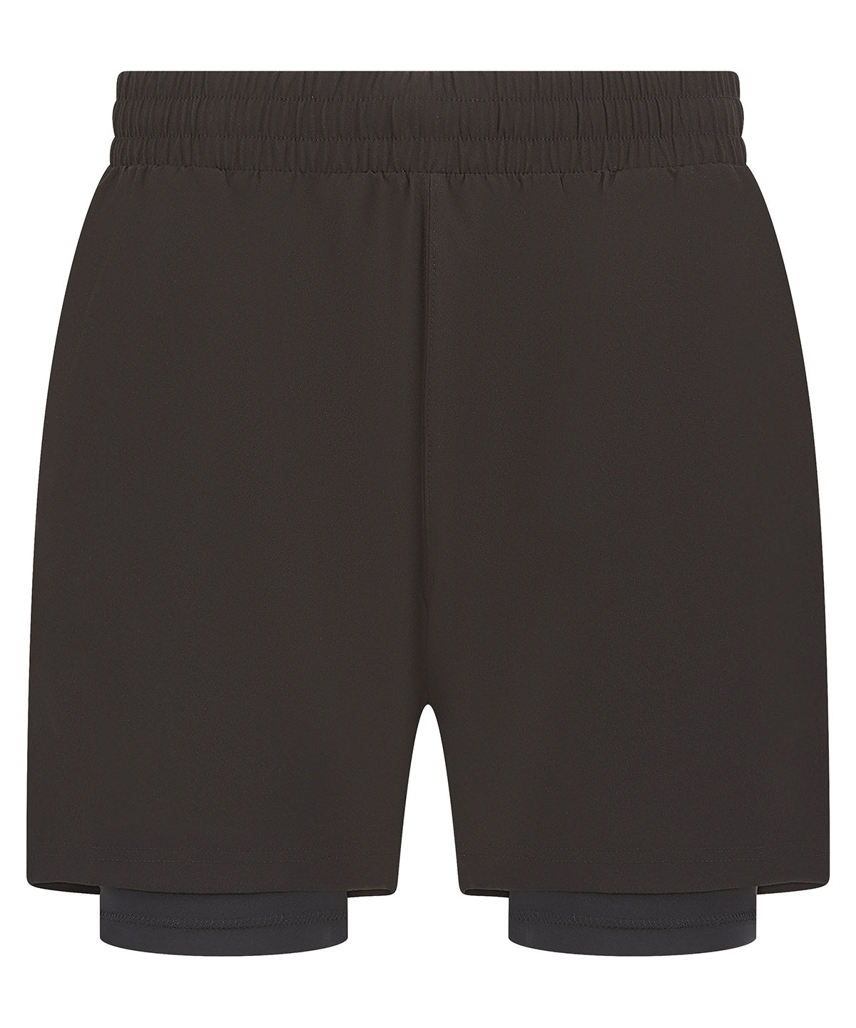 Tombo Double Layer Sports Shorts - Black/Black / S - Black