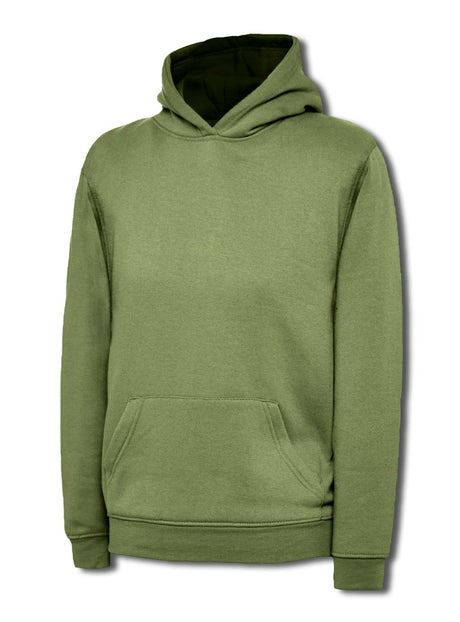 Uneek UC503 - Childrens Hooded Sweatshirt  Military Green