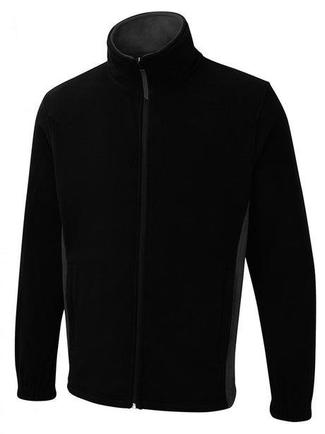 two_tone_full_zip_fleece_jacket_black/charcoal