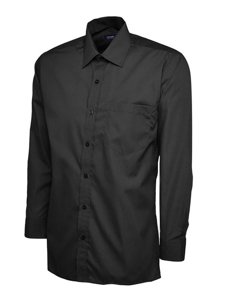 Uneek UC709 - Mens Poplin Full Sleeve Shirt Black