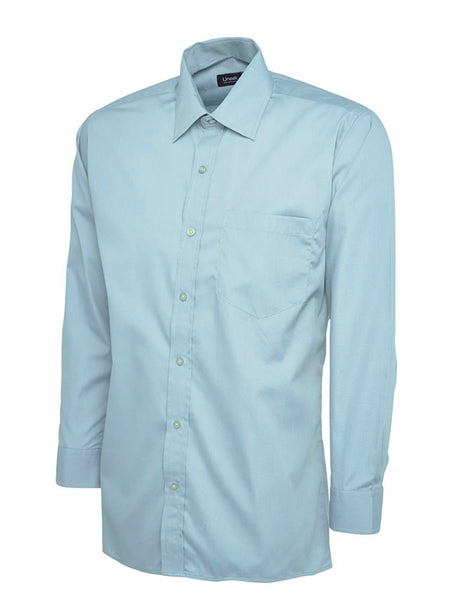 Uneek UC709 - Mens Poplin Full Sleeve Shirt Light Blue