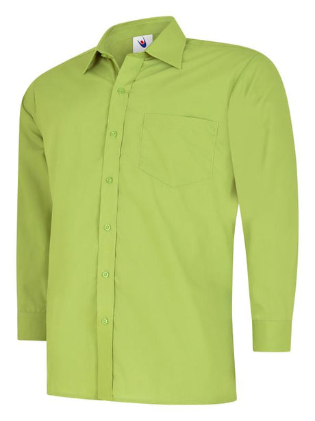 Uneek UC709 - Mens Poplin Full Sleeve Shirt Lime