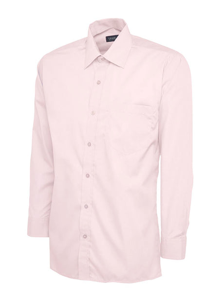Uneek UC709 - Mens Poplin Full Sleeve Shirt Pink