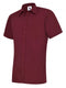 Uneek UC710 - Mens Poplin Half Sleeve Shirt Burgundy - Shirts: Red