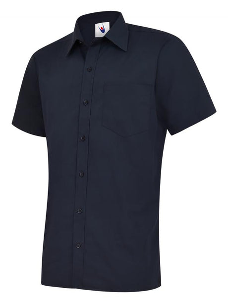 Uneek UC710 - Mens Poplin Half Sleeve Shirt Navy