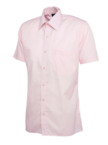 Uneek UC710 - Mens Poplin Half Sleeve Shirt Pink