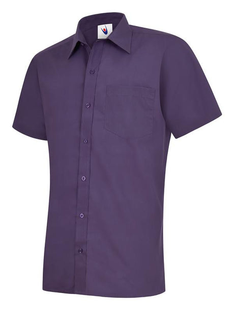 Uneek UC710 - Mens Poplin Half Sleeve Shirt Purple