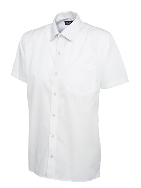 Uneek UC710 - Mens Poplin Half Sleeve Shirt White