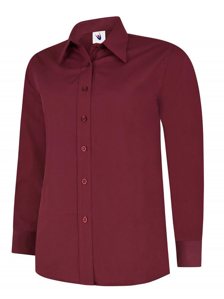 ladies_poplin_full_sleeve_shirt_burgundy