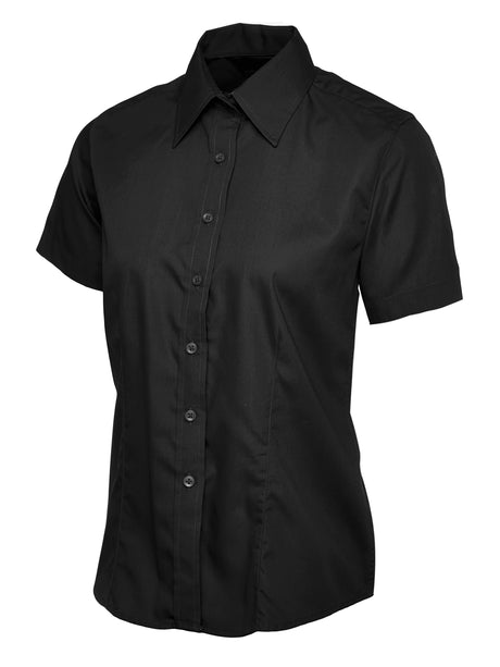 ladies_poplin_half_sleeve_shirt_black