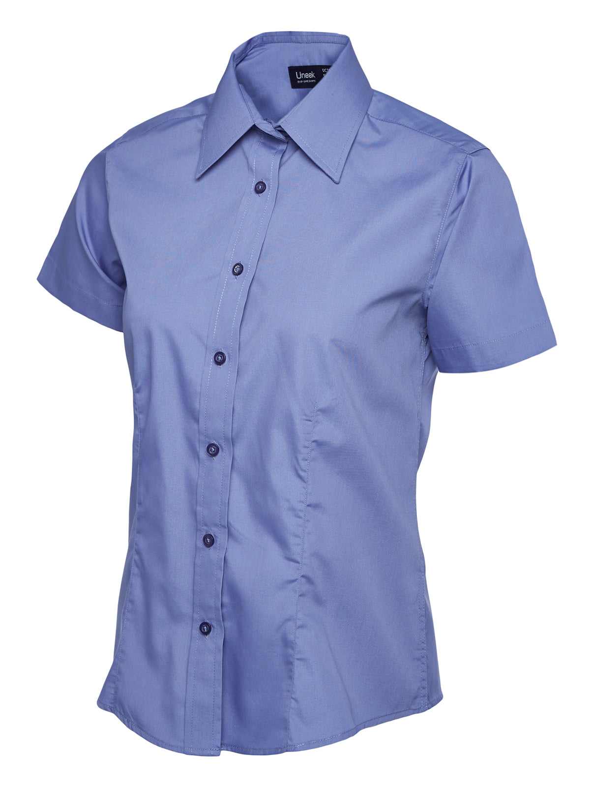 ladies_poplin_half_sleeve_shirt_mid_blue