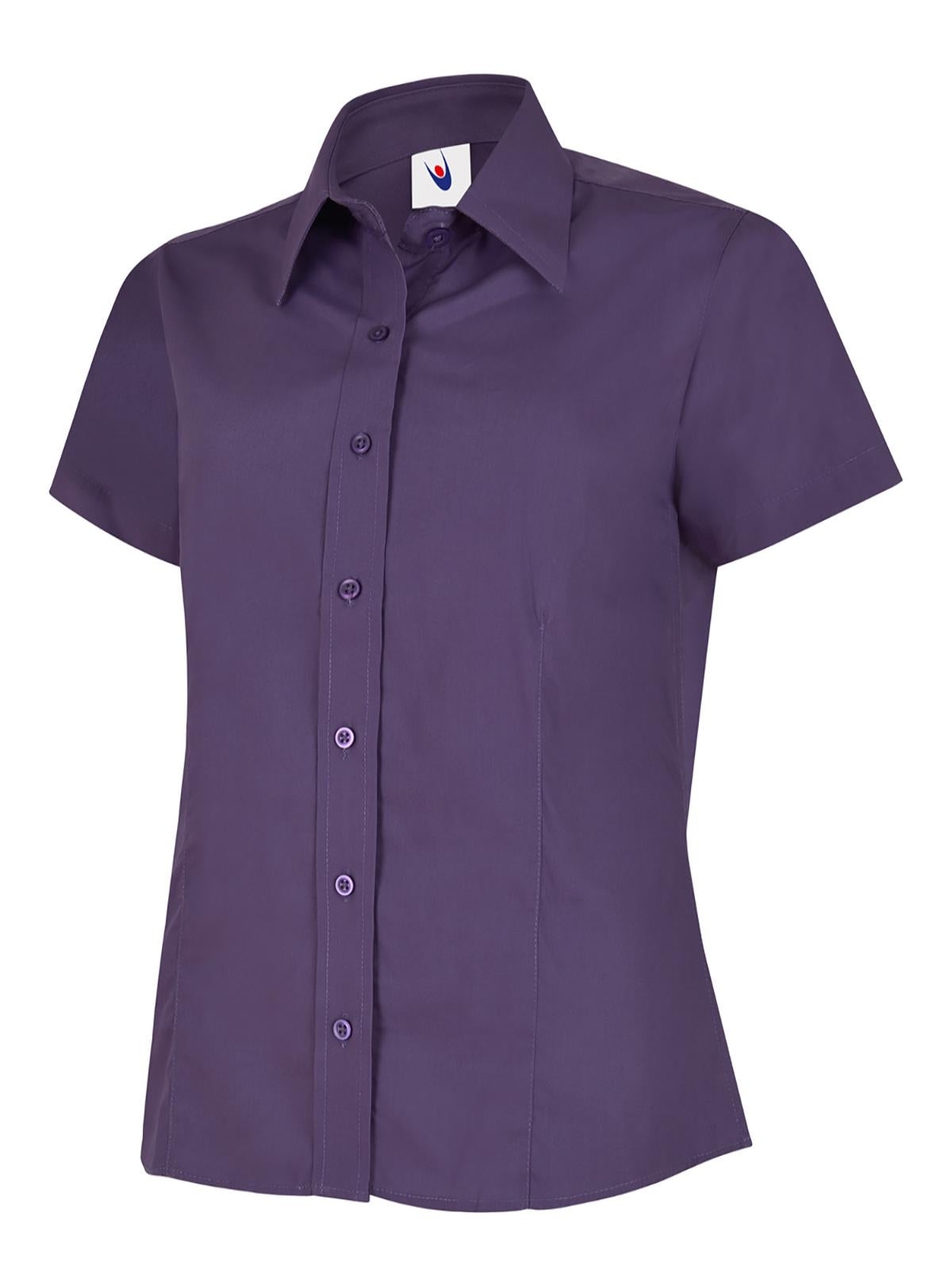 ladies_poplin_half_sleeve_shirt_purple