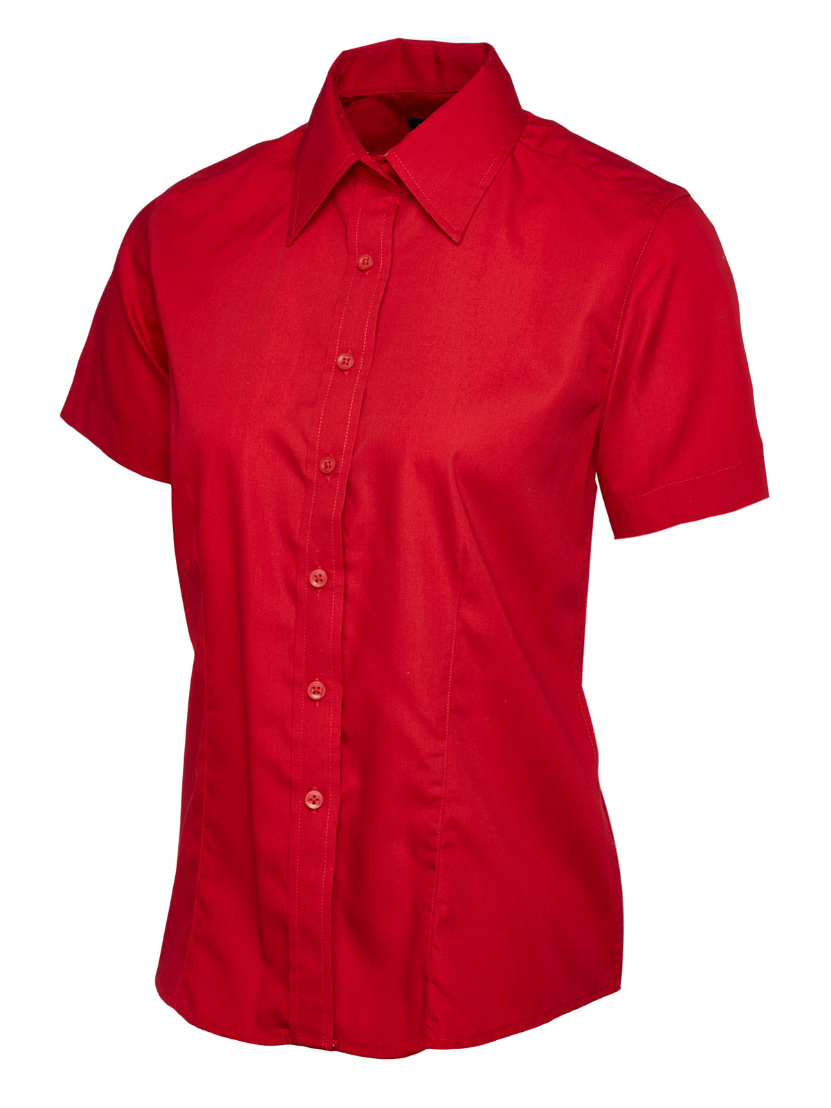 ladies_poplin_half_sleeve_shirt_red