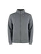 A dark gray zip-up jacket with a stand-up collar, shown on a plain white background.