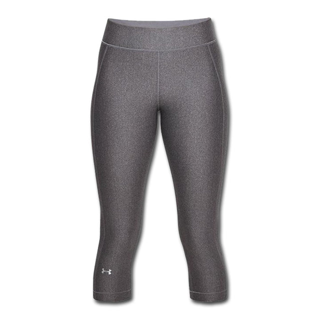 Under Armour Women’s HeatGear No-Slip Waistband Capri Leggings - Heather Grey / L - Sportswear